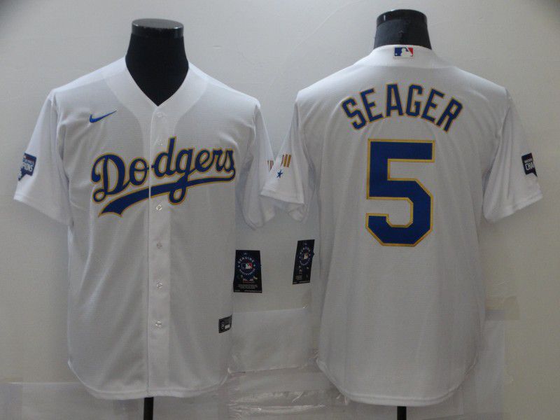 Men Los Angeles Dodgers #5 Seager White Game 2021 Nike MLB Jersey->women mlb jersey->Women Jersey